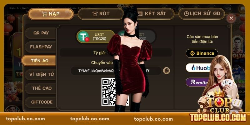 Hướng dẫn nạp tiền TOPCLUB chi tiết qua 4 bước