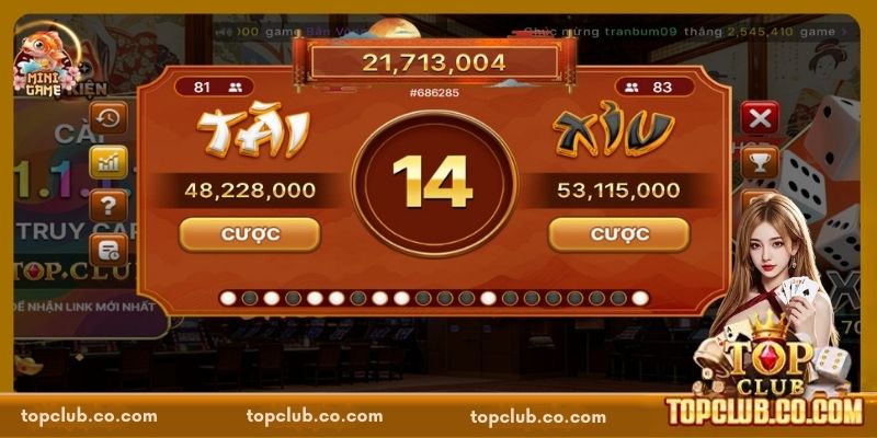 Quy định về cách chơi Tài Xỉu TOPCLUB
